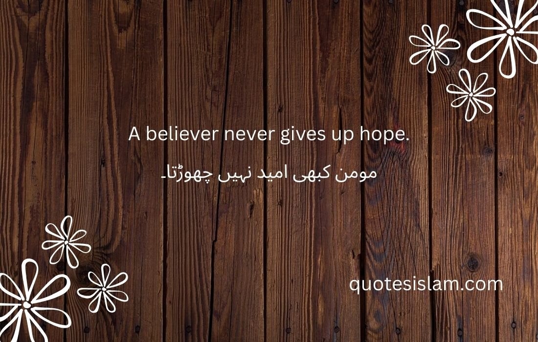 A believer never gives up hope.