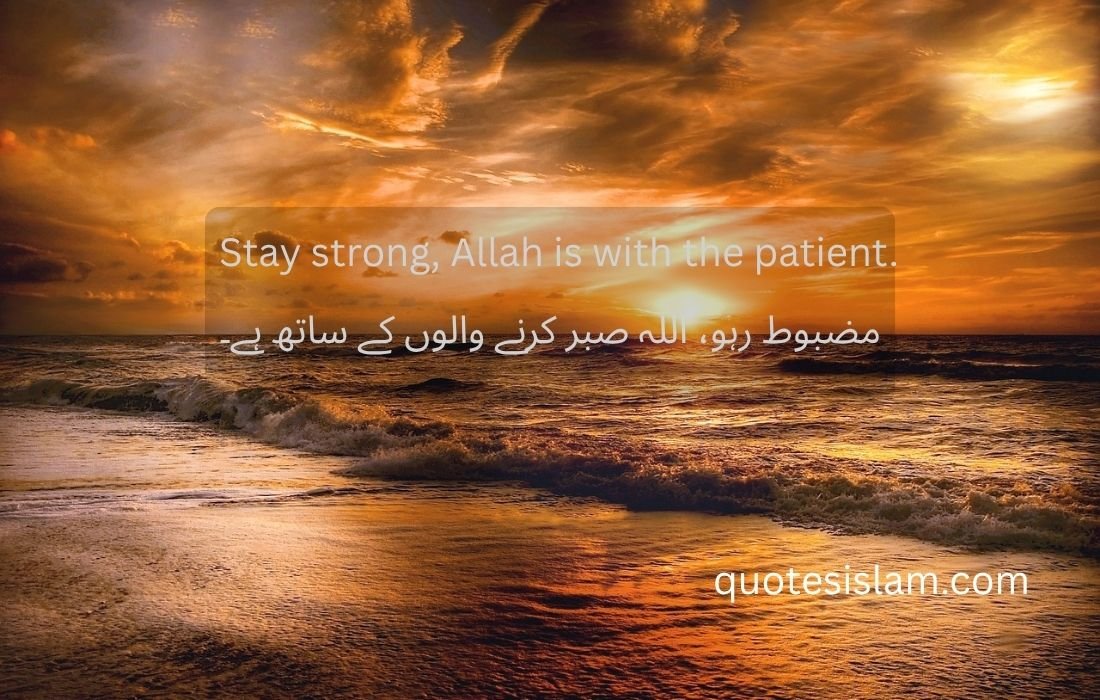 Stay strong, Allah is with the patient.