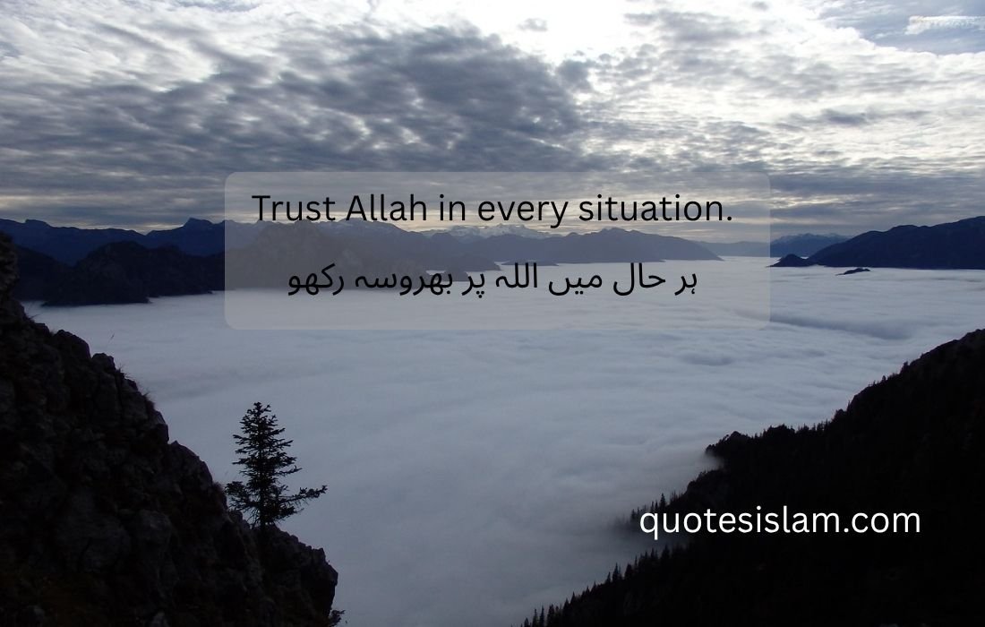 Trust Allah in every situation.