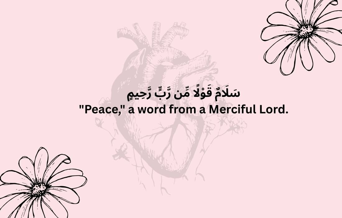 "Peace," a word from a Merciful Lord.